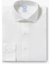 Brooks Brothers - White Regular Fit Non-iron Stretch Cotton Shirt With English Spread Collar - Lyst