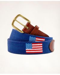 Brooks Brothers - Smathers & Branson Leather Needlepoint American Flag Belt - Lyst