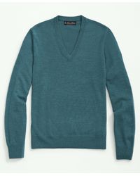 Brooks Brothers - Fine Merino Wool V-neck Sweater - Lyst