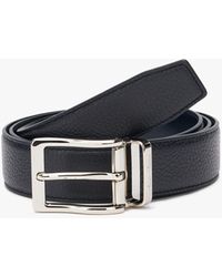 Brooks Brothers - Navy Blue Grained Leather Belt - Lyst