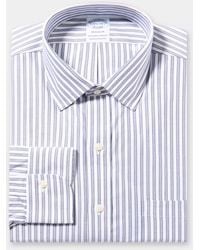 Brooks Brothers - Regular Fit Non-Iron Striped Supima Cotton Shirt With Ainsley Collar - Lyst