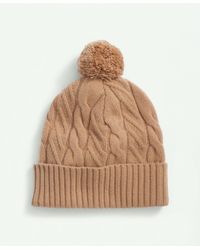 Brooks Brothers - Merino Wool And Cashmere Blend Cable Knit Pom Beanie - Lyst
