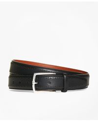 Brooks Brothers Leather Perforated Belt - Black