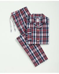 Brooks Brothers - Cotton Poplin Madras Pattern Pajamas - Lyst