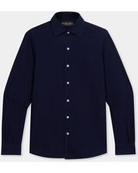 Brooks Brothers - Slim Fit Seersucker Shirt With Open Collar - Lyst