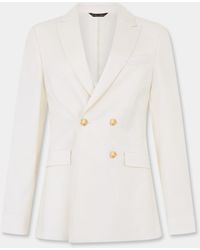 Brooks Brothers - Double Breasted Wool Blend Blazer With Buttons - Lyst