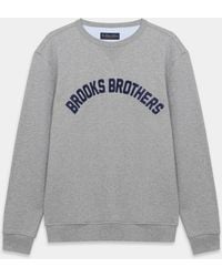 Brooks Brothers - Cotton Sweatshirt With Extended Logo Print - Lyst