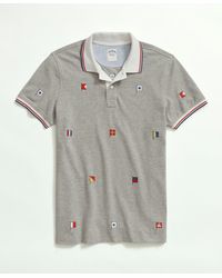 Brooks Brothers - Cotton Slim-fit Embroidered Nautical Flag Polo Shirt - Lyst