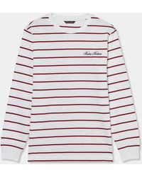 Brooks Brothers - Striped Cotton T-Shirt With Logo - Lyst