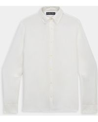 Brooks Brothers - Slim Fit Linen Shirt With Button Down Collar - Lyst
