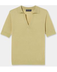 Brooks Brothers - Polo De Punto De Mezcla De Seda Con Cuello Johnny - Lyst