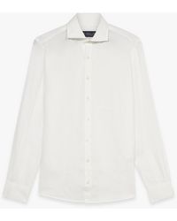 Brooks Brothers - Off White Blue Linen Casual Shirt - Lyst