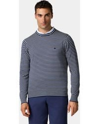 Brooks Brothers - Camiseta De Algodón, Lino Y Seda A Rayas Con Cuello Redondo - Lyst