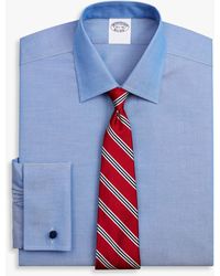 Brooks Brothers - Blue Regular Fit Non-iron Stretch Supima Cotton Pinpoint Oxford Cloth Dress Shirt With Ainsley Collar - Lyst