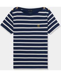 Brooks Brothers - Striped Cotton T-Shirt With Embroidered Logo - Lyst
