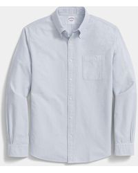 Brooks Brothers - Regular Fit Washed Striped Oxford Shirt With Button Down Collar - Lyst