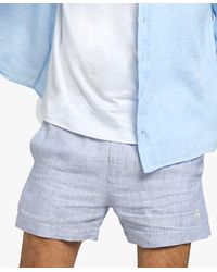 Brooks Brothers - Marineblaue Leinen-shorts - Lyst