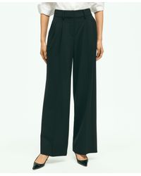 Brooks Brothers - The Essential Stretch Pleat-front Wide Leg Trousers - Lyst