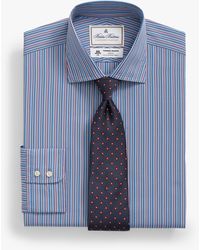 Brooks Brothers - Striped Regular Fit Thomas Mason Dress Shirt With English Spread Collar - Lyst