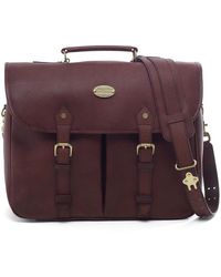 brooks brothers football leather briefcase