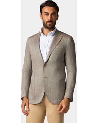 Brooks Brothers - Herringbone Design Leinen Blazer - Lyst