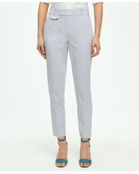 Brooks Brothers - Classic Striped Seersucker Pants In Cotton Blend - Lyst
