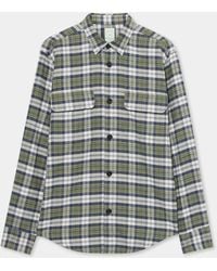 Brooks Brothers - Plaid Cotton Flannel Overshirt With Flap Pockets - Lyst