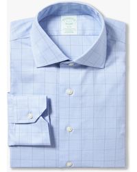 Brooks Brothers - Pastel Blue Slim Fit Non-iron Stretch Cotton Shirt With English Spread Collar - Lyst