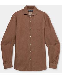 Brooks Brothers - Slim Fit Twill Denim Shirt With Spread Collar - Lyst