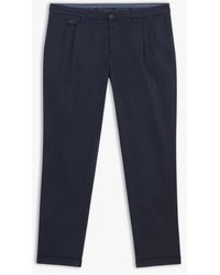 Brooks Brothers - Pantalón Chino Azul Marino De Corte Regular En Algodón Con Doble Pinza - Lyst