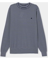 Brooks Brothers - Striped Cotton-Silk-Linen Crewneck - Lyst