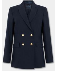 Brooks Brothers - Double Breasted Hopsack Blazer With Buttons - Lyst