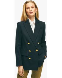 Brooks Brothers - Navy Voyager Jacket In Double-breasted Wool Blend - Lyst
