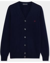 Brooks Brothers - Lambswool Cardigan With Logo - Lyst