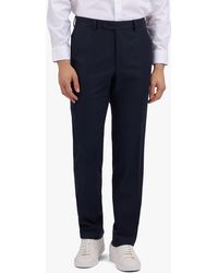 Brooks Brothers - Navy Blue Wool Blend Regular Fit Flat Front Trousers - Lyst