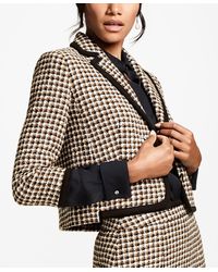 Brooks Brothers - Checked Tweed Cropped Jacket - Lyst