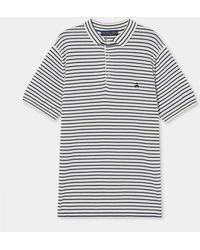Brooks Brothers - Gestreiftes Baumwoll-Seide-Leinen-Strick-Polo - Lyst