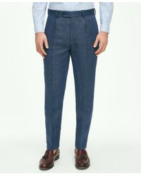Brooks Brothers - Slim Fit Linen-blend Herringbone Suit Pants - Lyst
