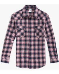 Brooks Brothers - Navy Plaid Regular Fit Non-iron Cotton Shirt With Spread Collar - Lyst