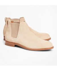 Brooks Brothers Suede Chelsea Boots - Natural