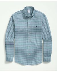 Brooks Brothers - Big & Tall Stretch Cotton Non-iron Oxford Polo Button-down Collar Gingham Shirt - Lyst