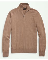 Brooks Brothers - Fine Merino Wool Half-zip Sweater - Lyst