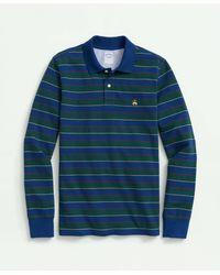 Brooks Brothers - Golden Fleece Stretch Supima Cotton Pique Long-sleeve Striped Polo Shirt - Lyst