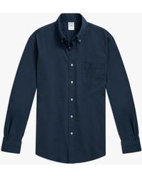 Brooks Brothers - Navy Regular Fit Cotton Seersucker Sport Shirt With Button Down Collar - Lyst