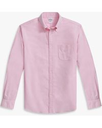 Brooks Brothers - Camicia Sportiva Rosa Regular Fit Oxford Friday Con Collo A Polo Button-down - Lyst