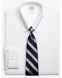 Brooks Brothers - White Traditional Fit Stretch Supima Cotton Non-iron Dress Shirt With Button-down Collar - Lyst