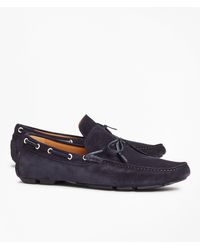 Brooks Brothers Suede Driving Moccasins Shoes - Blue