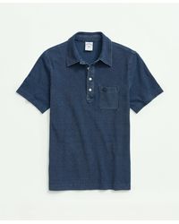 Brooks Brothers - Vintage Pique Indigo Short-sleeve Polo Shirt - Lyst