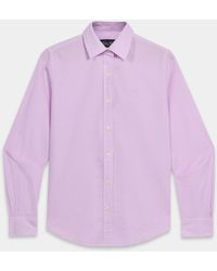 Brooks Brothers - Micro Vichy Cotton Shirt With Logo - Lyst