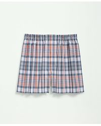 Brooks Brothers - Cotton Broadcloth Madras Boxers - Lyst